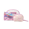 3 Pc Checkerboard Cosmetic Bag Set -LNCTB1780