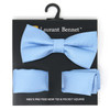 Poly Woven Men's Banded Bow Tie and Hanky Set - BTH6308