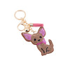 Bling Crystal Chihuahua Tassel Keychain -c