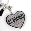 Bling Crystal Blessed Heart Tassel Keychain -31269VJT-S