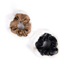 2pc Faux Leather and  Fur Scrunchie Set - 2SHS-PU-1