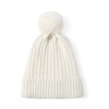 Ladies Ribbed Winter Hat with Fleece Lining and Pom - LKH5045
