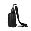 Woven PU Crossbody Sling Bag with Adjustable Strap - LCBG1473-BK