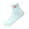 Ladies' Low Cut Donut Ribbed Embroidery Socks-LNVS3003-MT