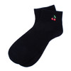 Ladies' Low Cut Cherry Embroidery Ribbed Socks-LNVS3002