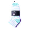 Ladies' Assorted Low Cut Flower 6 pre-pack Ribbed Socks-LN6F1644