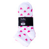Ladies' Assorted Low Cut Heart 6 pre-pack Ribbed Socks-LN6F1643