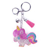 Bling Crystal Rhinestone Cartoon Unicorn Keychain-31655LRO-R