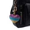 Bling Crystal Rhinestone Rainbow Heart Keychain-31050VMU-G
