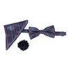 12PCS MEN'S BANDED BOW TIE & HANKY, LAPEL PIN BOX-BTHLB5000-SS