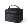 Ladies Nylon Chevron Quilted Train Case Cosmetic Travel bag-LNCTB3002-BK