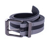 Men's Striped Vegan Leather Casual Belt - PB3000-GRY