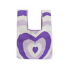 Mini Purple Heart Pattern Knit Foldable Wrist Tote Bag -KTBG01
