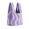 Mini Purple Wavy Pattern Knit Foldable Wrist Tote Bag -KTBG03