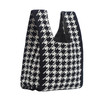 Mini Houndstooth Pattern Knit Tote Bag -KTBG24