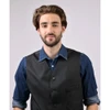 Men's Black Poly Twill Vest -MWV4301