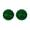 Round Baguette Green Stone Earrings - 28320EM-G