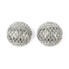 Round Baguette Silver Stone Earrings - 28320CR-G 