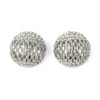 Round Baguette Silver Stone Earrings - 28320CR-G 