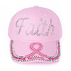  Faith Breast Cancer Awareness Crystal Bling Cap -CP9618