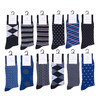 Mens 12 pairs assorted dress poly socks -VIND12ASST-C