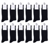 Mens' 12 Pair Solid Black Dress Poly Socks -VIND12ASST-BK