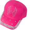 Breast Cancer Awareness Angel Wings Crystal Bling Cap -CP9622