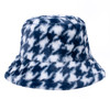 Ladies Plush Houndstooth Bucket Hat-BKHT1202
