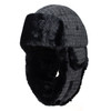 Men's Winter Trapper Hat with Faux Fur Trim-WAH1701-BK