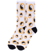 Men's Yin Yang Sunflower Ribbed Socks -NVPS2039-WHT