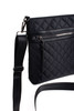 Ladies Black Nylon Quilted Large crossbody bag-LCBG1451-BK