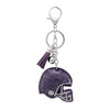 Bling Crystal Purple Football Helmet Bag Charm - 31370TZ-S
