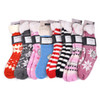 24pc Assorted Women's Plush Fleece Lined Sherpa Slipper Socks - WFLS-24pk