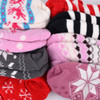 24pc Assorted Women's Plush Fleece Lined Sherpa Slipper Socks - WFLS-24pk