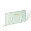 Pastel Ruched PU Leather Zip Wallet- LWBG1212