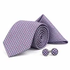 12pc Assorted Pack Poly Neat Woven Tie, Hanky and Matching Cufflinks Set - THCC/ASST