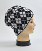 Checkered-Plaid Knit Acrylic 2-Piece Hat and Scarf Set WNTSET26