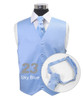 "Sky Blue" Poly Solid Satin Cravat FC1701-23