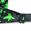 Men's Green Leaves Black Banded Bow Tie