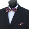 3pc Prepack Men's Big & Tall Banded Polka Dots Bow Tie and Matching Hanky Set BTH6001