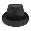 Spring/Summer Basket Weave Fashion Fedora with Black Band FSS17114