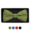 Men's Martini Glass Pattern Banded Bow Tie