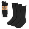 Assorted Pack (3 Pairs) Men's Solid Black Fancy Dress Socks 3PKS-DRSY10