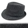 Fall/Winter Herringbone Trilby Fedora Hat with Band Trim H171388