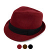 Fall/Winter Felt Trilby Fedora Hat With Band Trim H171222