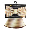 Striped Banded Bow Tie & Matching Hanky Pocket Round Set BTH170627