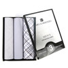 Boxed Men's Cotton Solid, Striped & Plaid Gray Handkerchiefs 3pcs Set - MFB1723