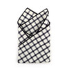 12pc Black & Beige 100% Cotton Checkered Plaid Pocket Square Handkerchiefs - CH1713