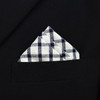 12pc Black & Beige 100% Cotton Checkered Plaid Pocket Square Handkerchiefs - CH1713