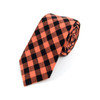 Men's Orange Black Plaid 2.25" Cotton Slim Tie - MPPW1721